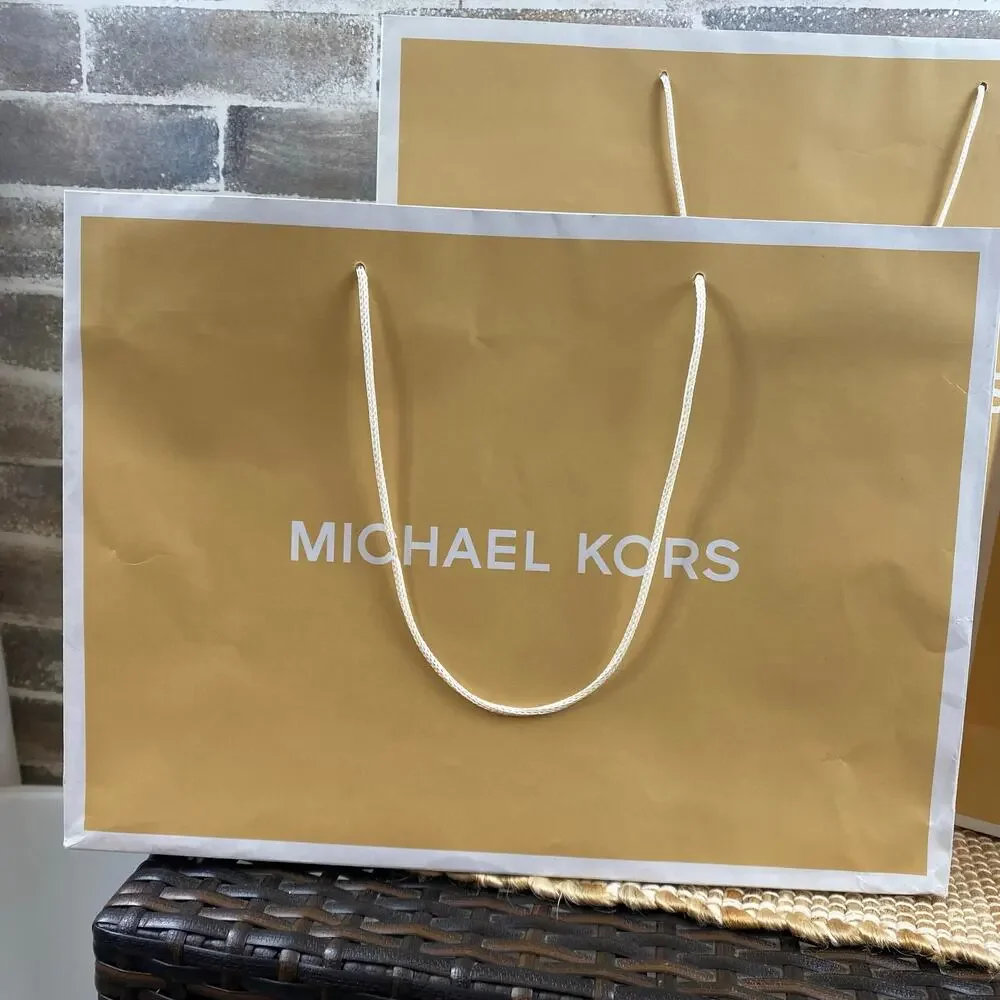 Set of 3 Michael Kors Shopping Gift Bags Size 19x15x7  15x11x6.5  10x8x4